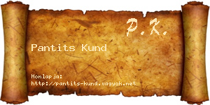 Pantits Kund névjegykártya